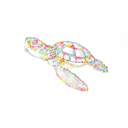 Colorful Sea Turtle: Coastal Watercolors 1 (11 X 5.75  inches)